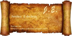 Jesko Edvina névjegykártya